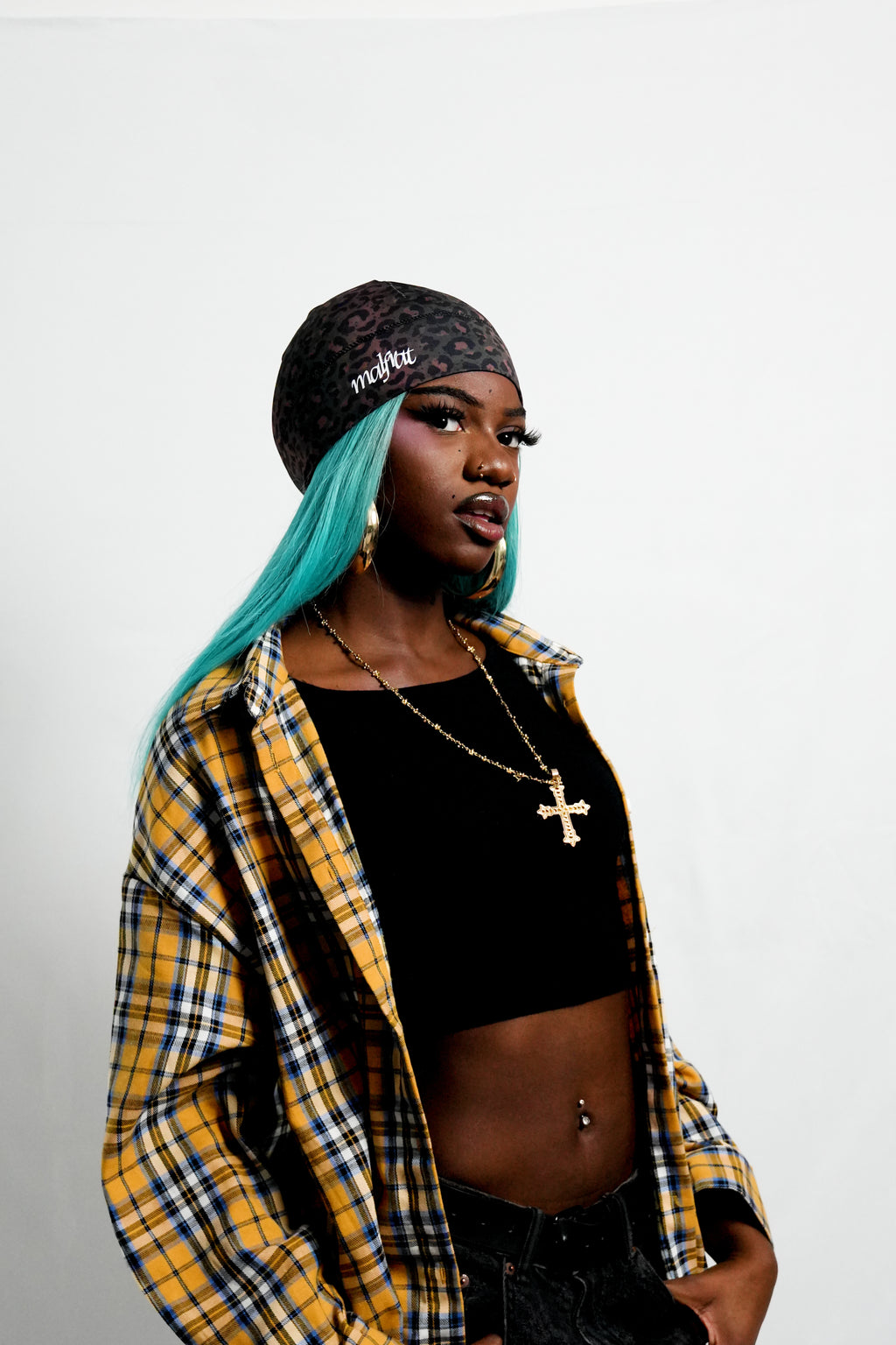 Leopard camo skull cap