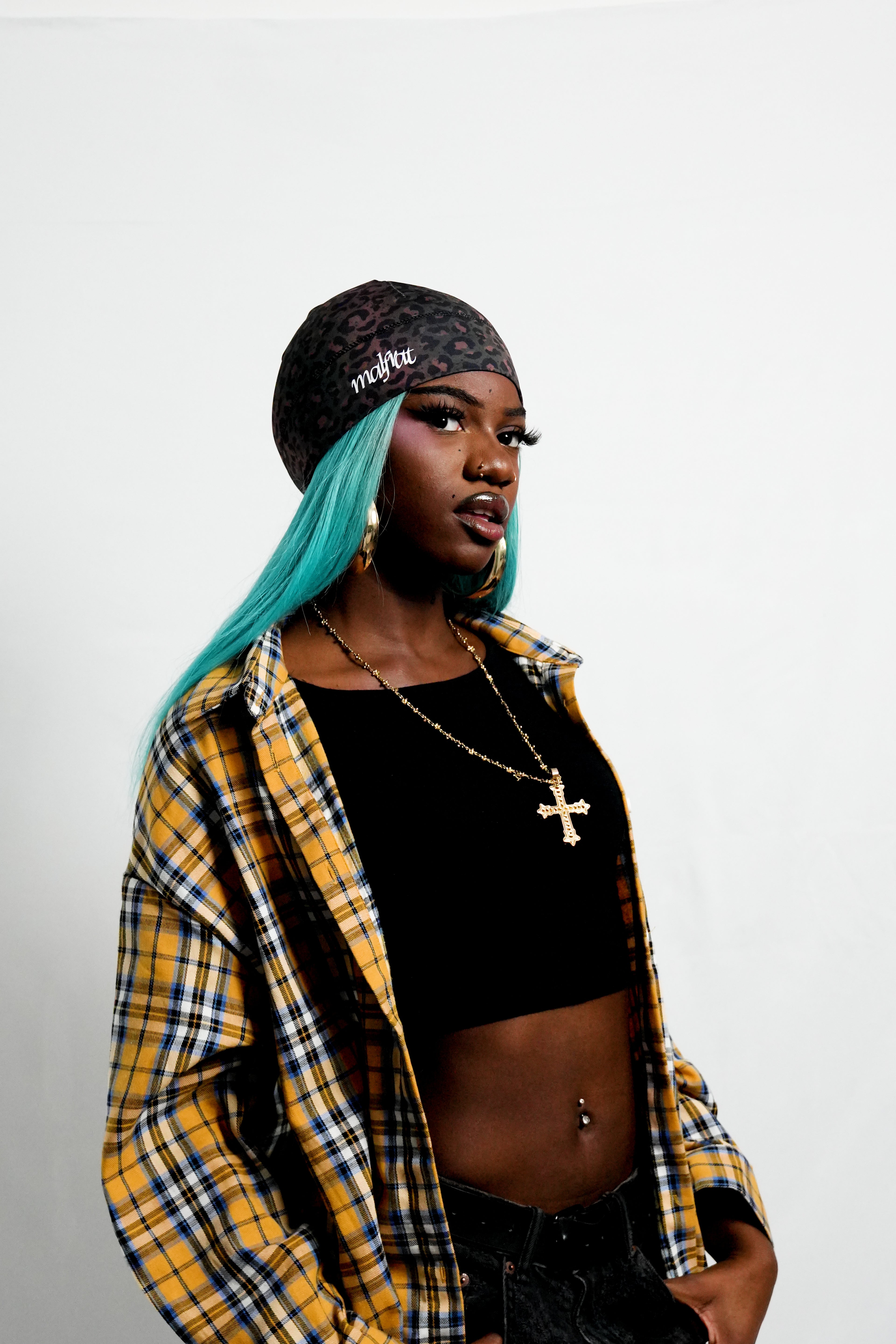 Leopard camo skull cap